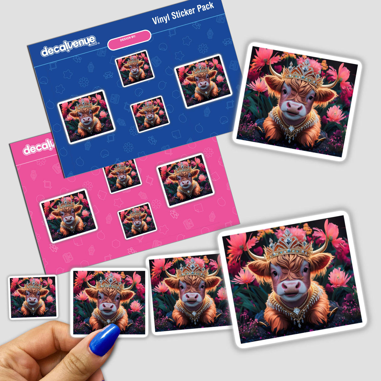 Baby Highland Cow Crown Flowers