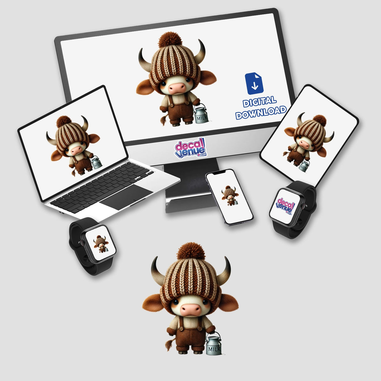 Cow Gnome with Milk Bucket