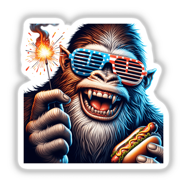Sasquatch Patriotic Sunglasses with Sparkler