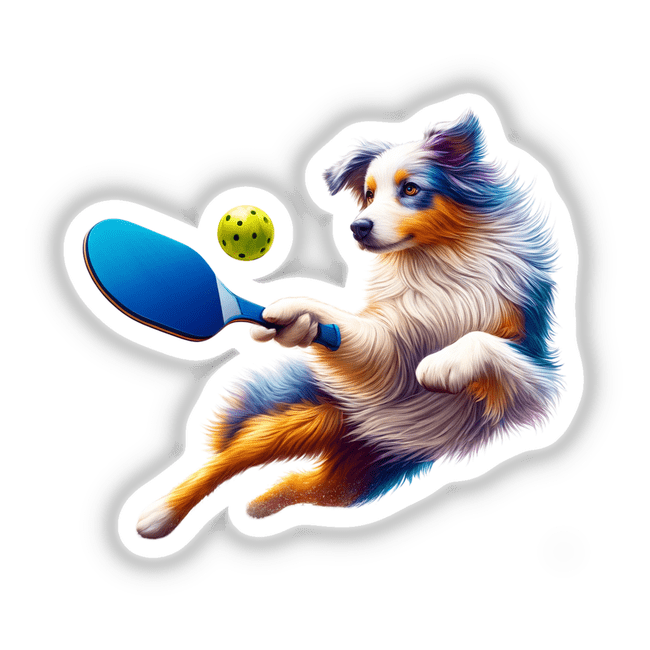 Australian Shepherd Playing Pickleball