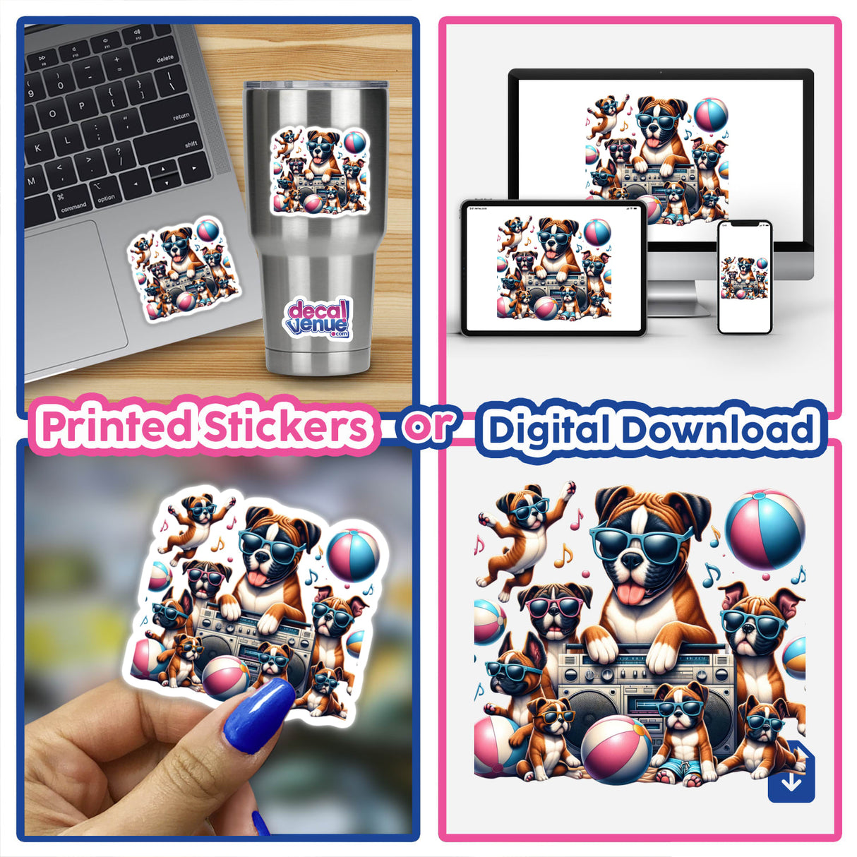 Boxer Dog Summer Beach Party