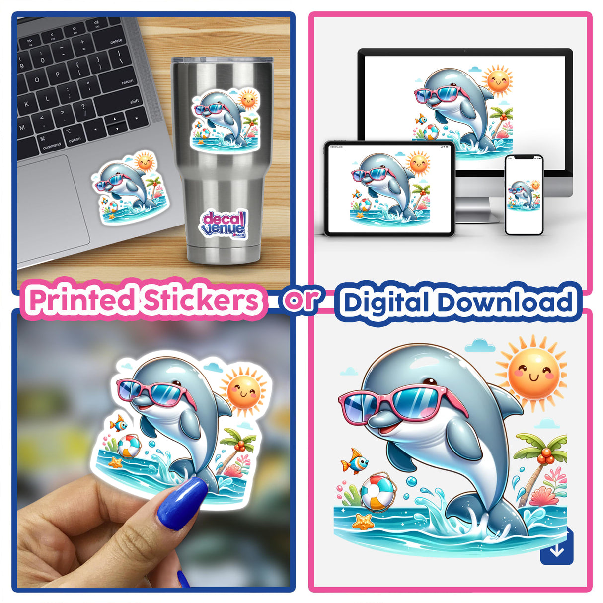 Dolphin Wearing Sunglasses Leaping out of Water