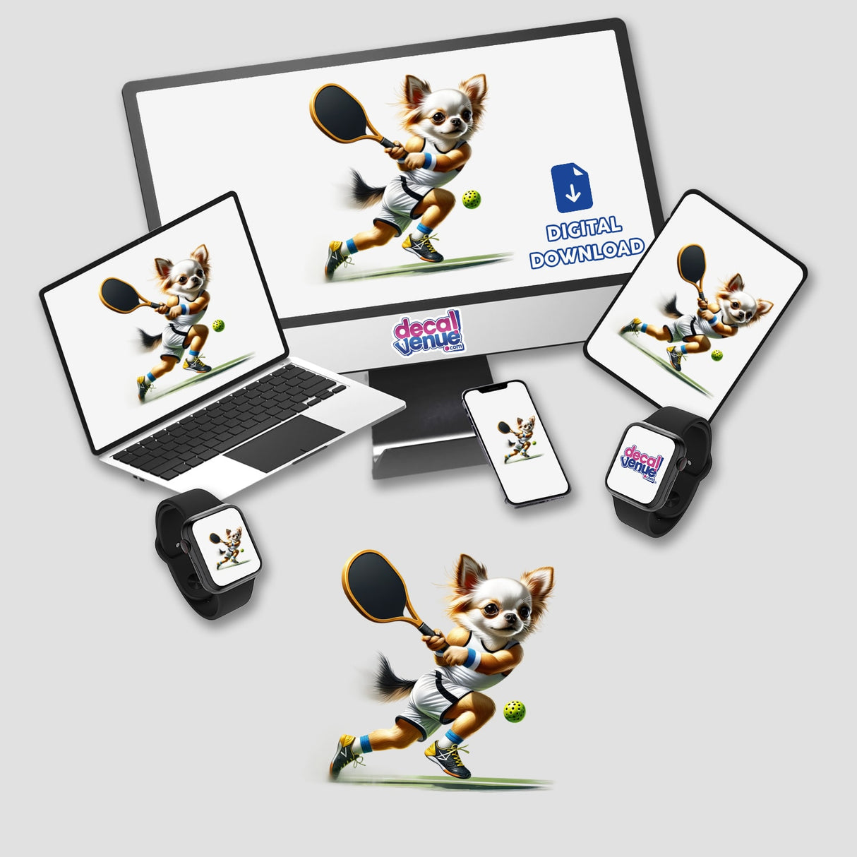 Chihuahua Playing Pickleball