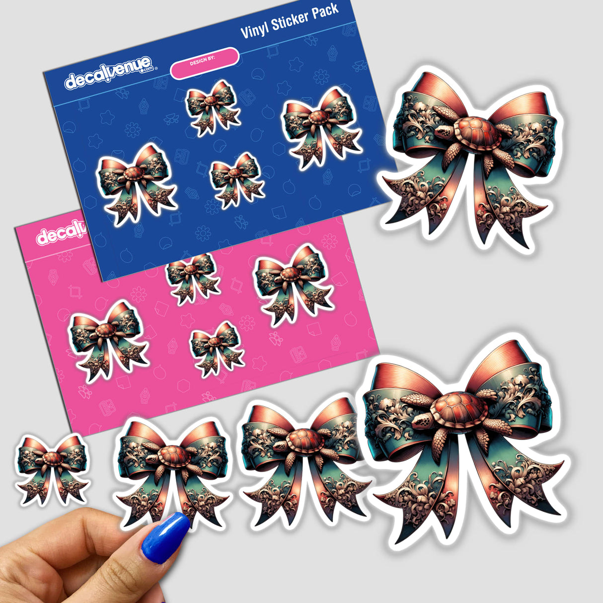 Turtle Coquette Bow stickers featuring turtles adorned with bows, perfect for adding a charming touch to your belongings. Available as physical stickers or digital artwork.