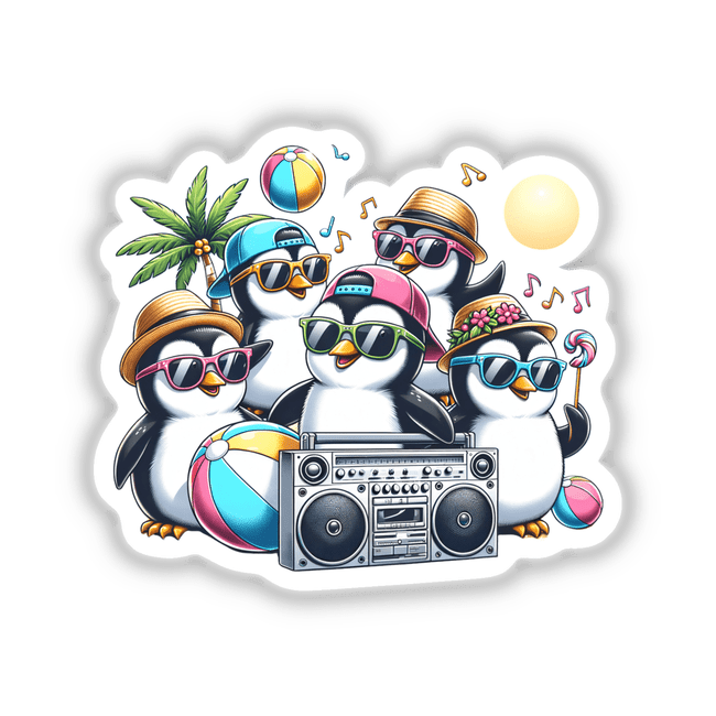 Penguin Beach Party Sunglasses Boombox