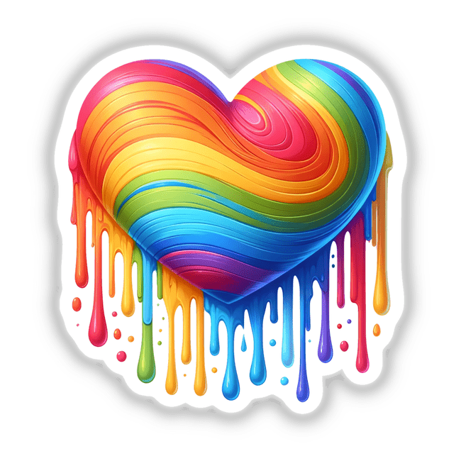 Rainbow Heart Swirl Dripping
