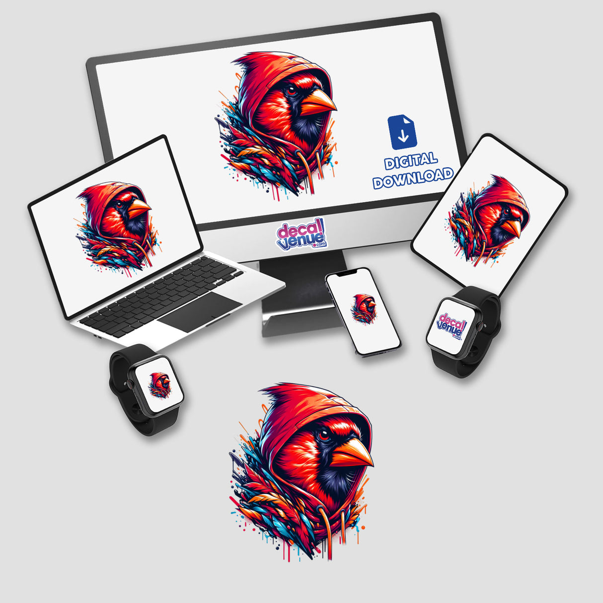 Cardinal Bird in Hoodie Urban Vibes