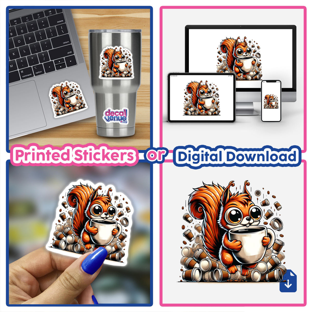 Overcaffeinated Squirrel with Coffee