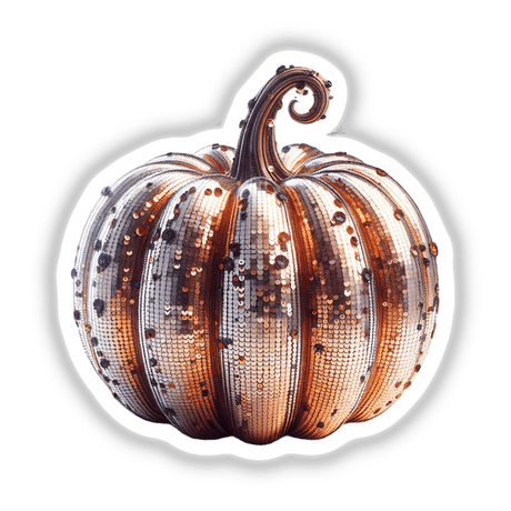 Shimmering Pumpkin with sequined texture, available as stickers or digital artwork from Decal Venue.