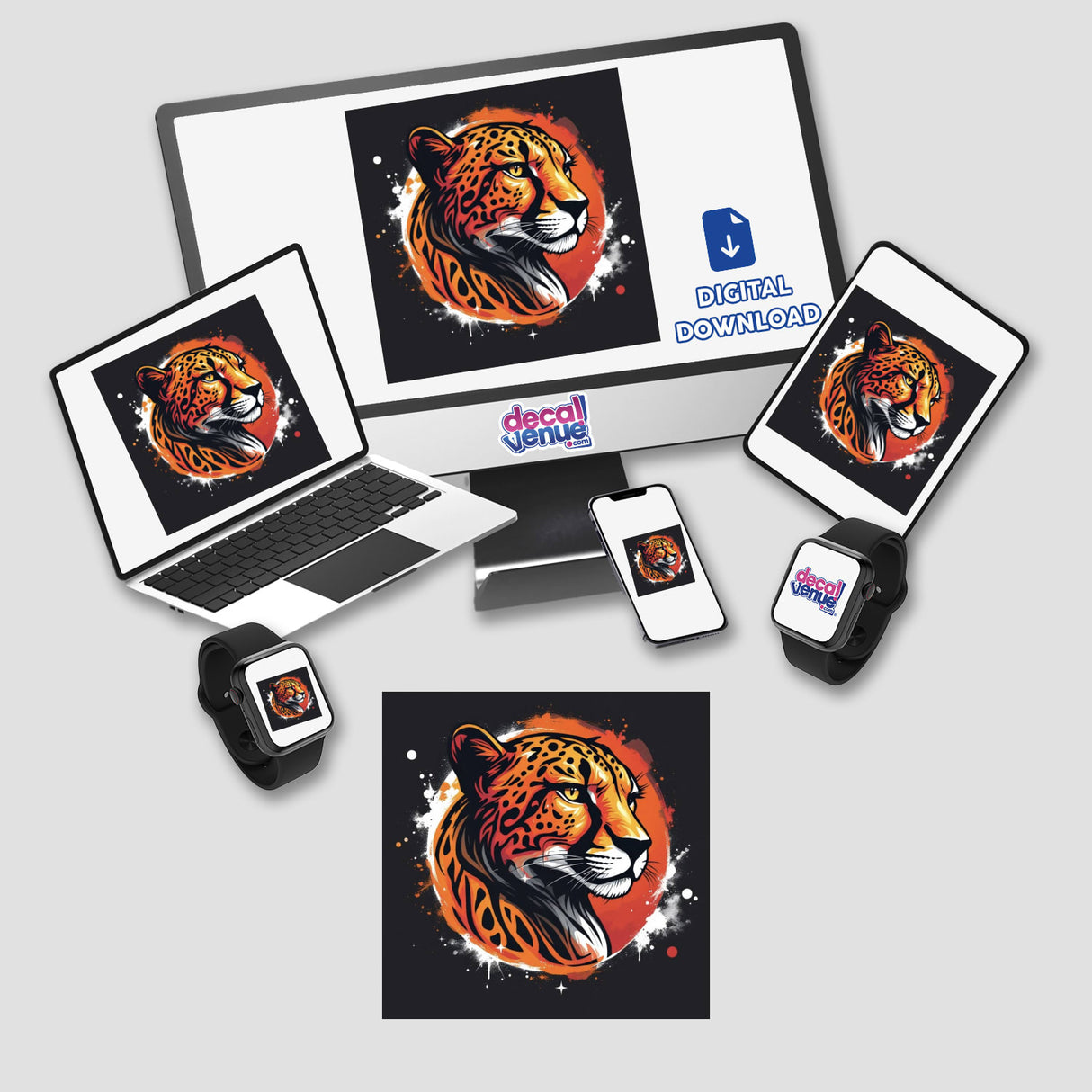 Fiery Leopard Portrait