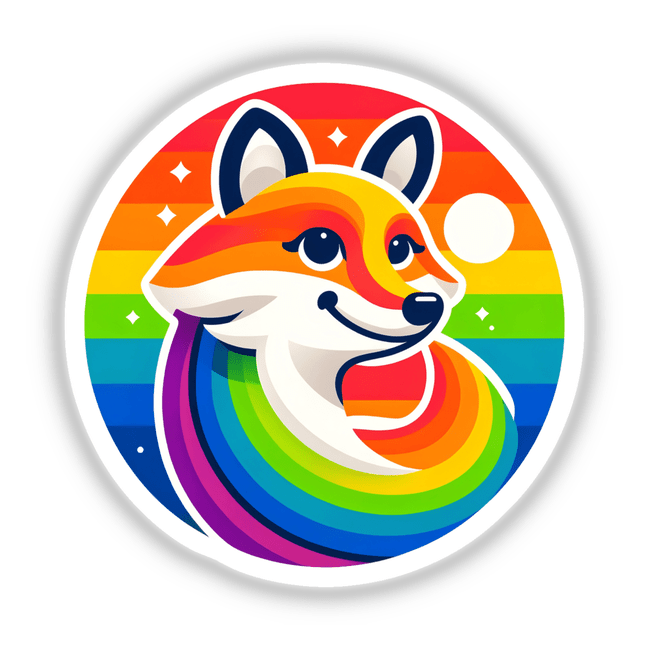Fox Colorful Rainbow Pride