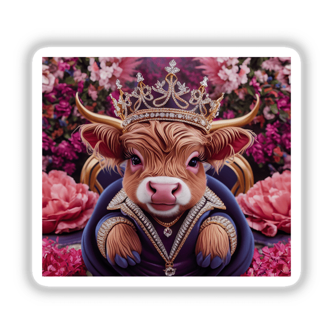 Baby Highland Cow Crown Flowers