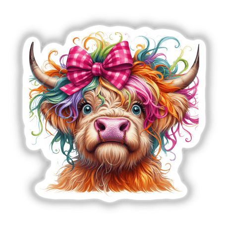 Wild Colorful Hair Highland Cow