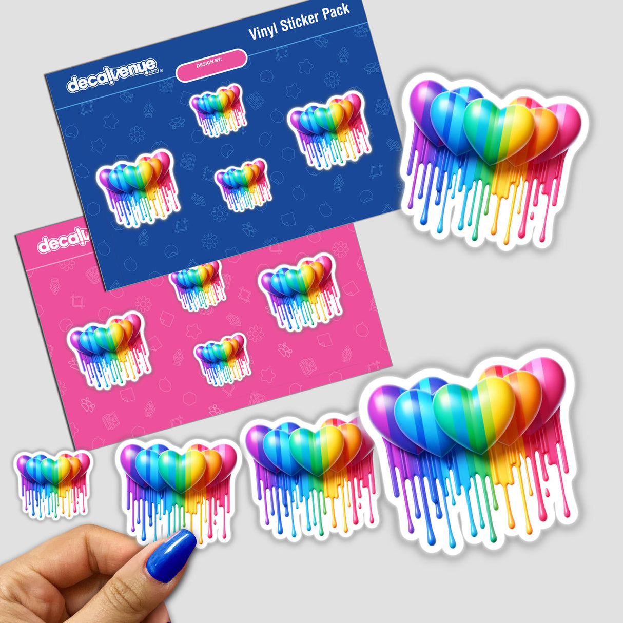 Rainbow Hearts Drip Pride