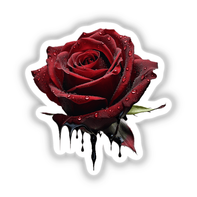 a red rose with drops of water on it