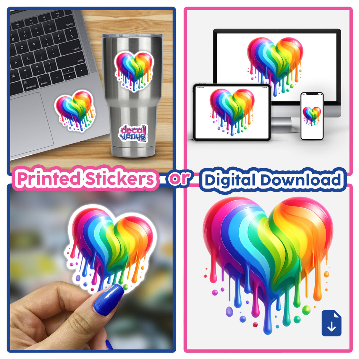 Rainbow Heart Drip Pride