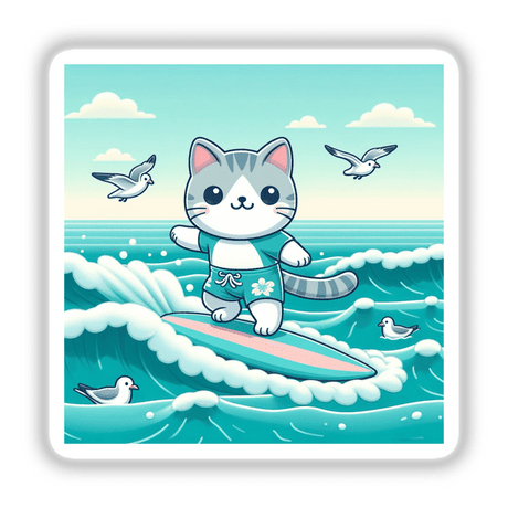 Cat on a surfboard