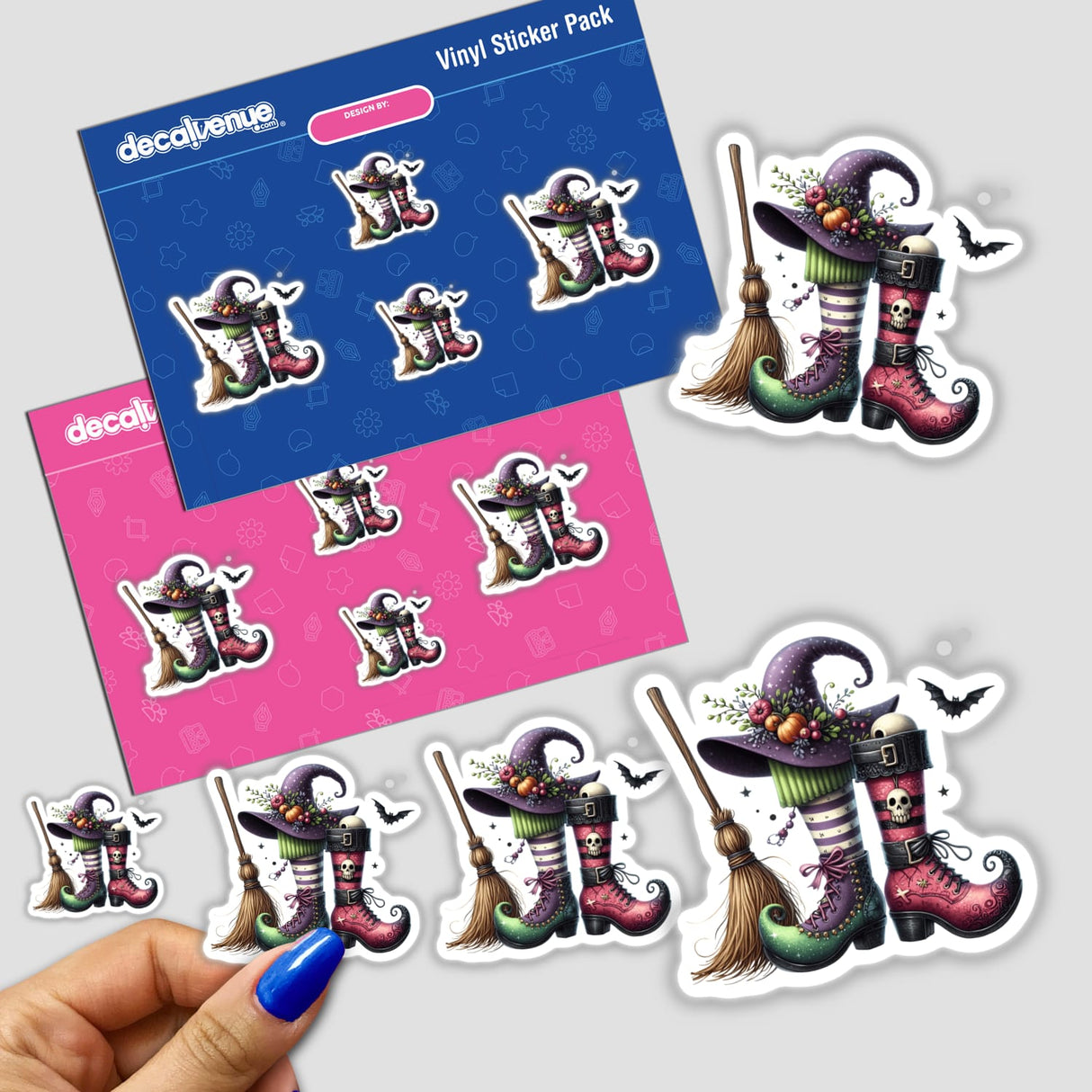 Whimsical Witch Boots Hat and Broom Stick