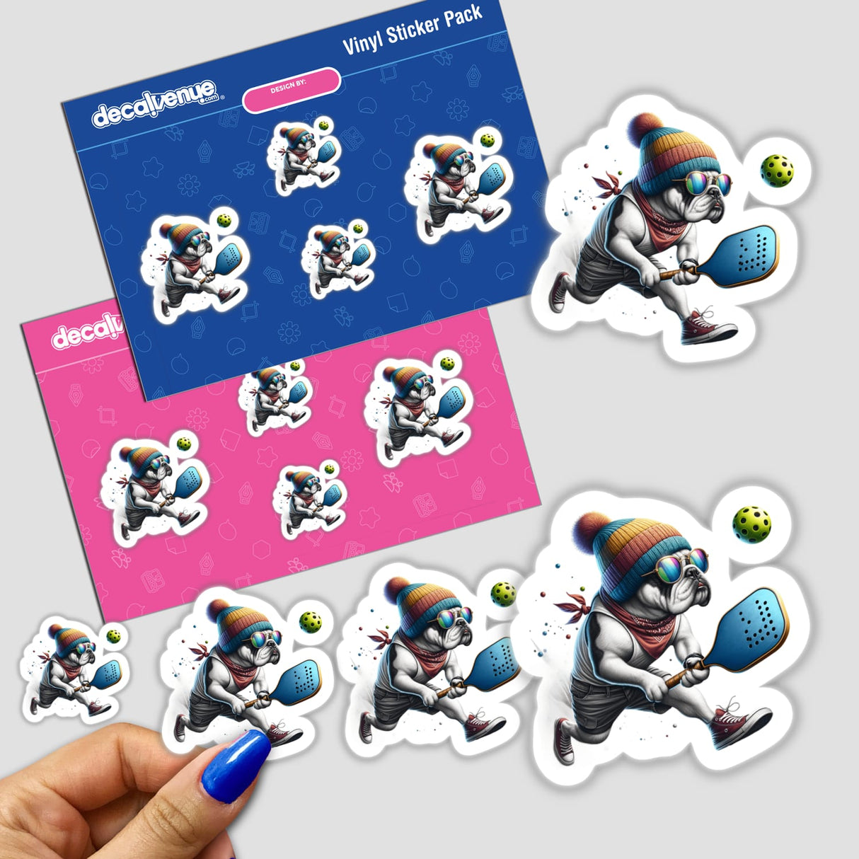 Trendy Bulldog Dog Playing Pickleball