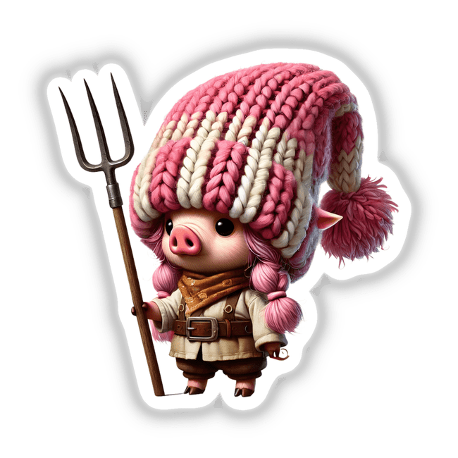 Pig Gnome with Pitchfork
