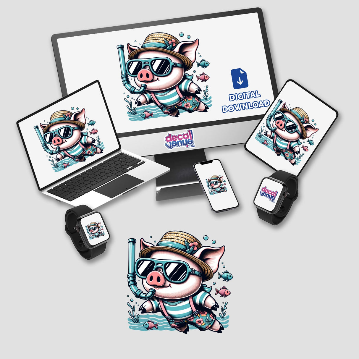 Stylish Pig Snorkeling