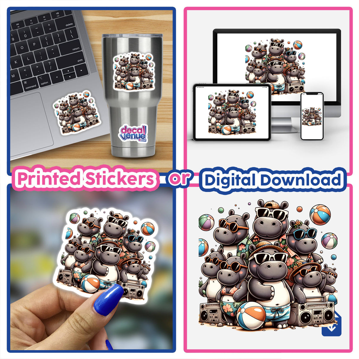 Hippo Beach Party Sunglasses Boombox