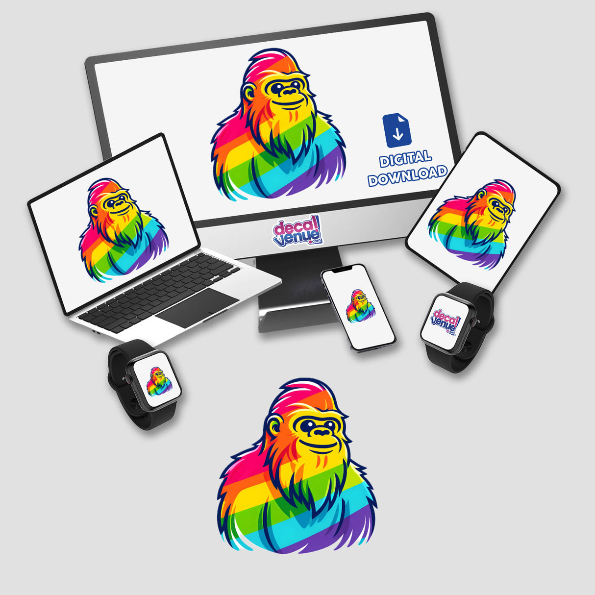 Sasquatch Bigfoot Rainbow Pride
