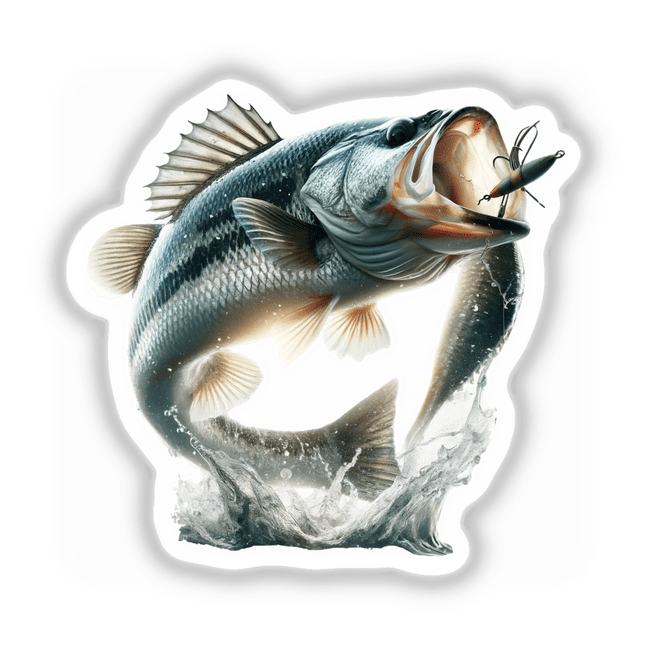 Bass Fish Jumping Out of Water