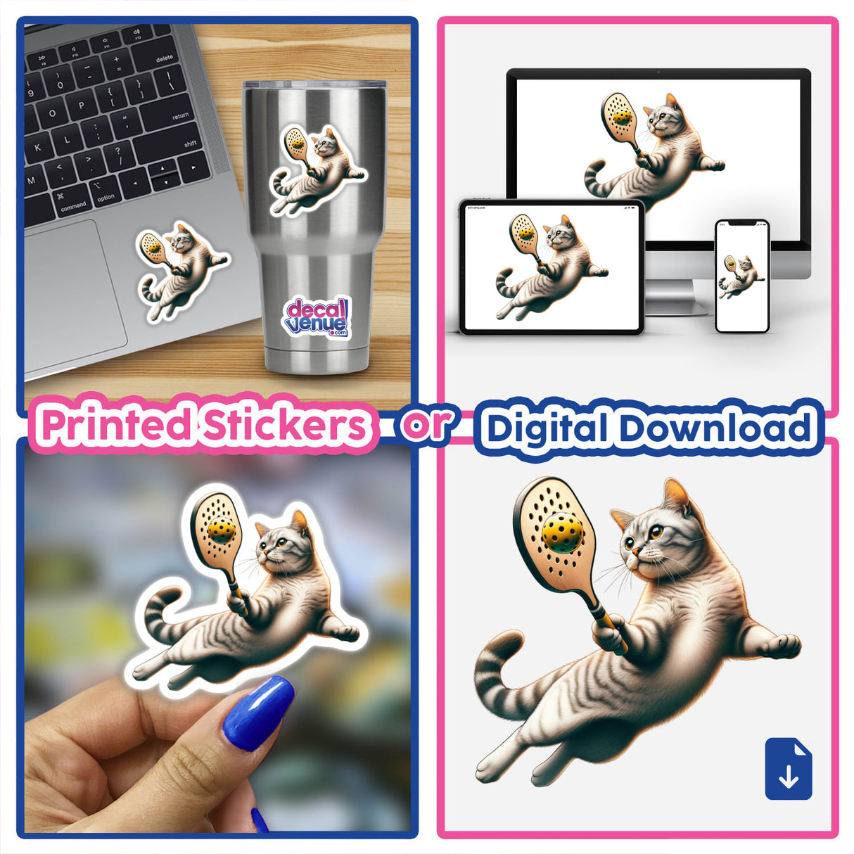 Cat Playing Pickleball Feline