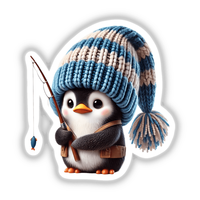 Penguin Gnome with Fishing Pole