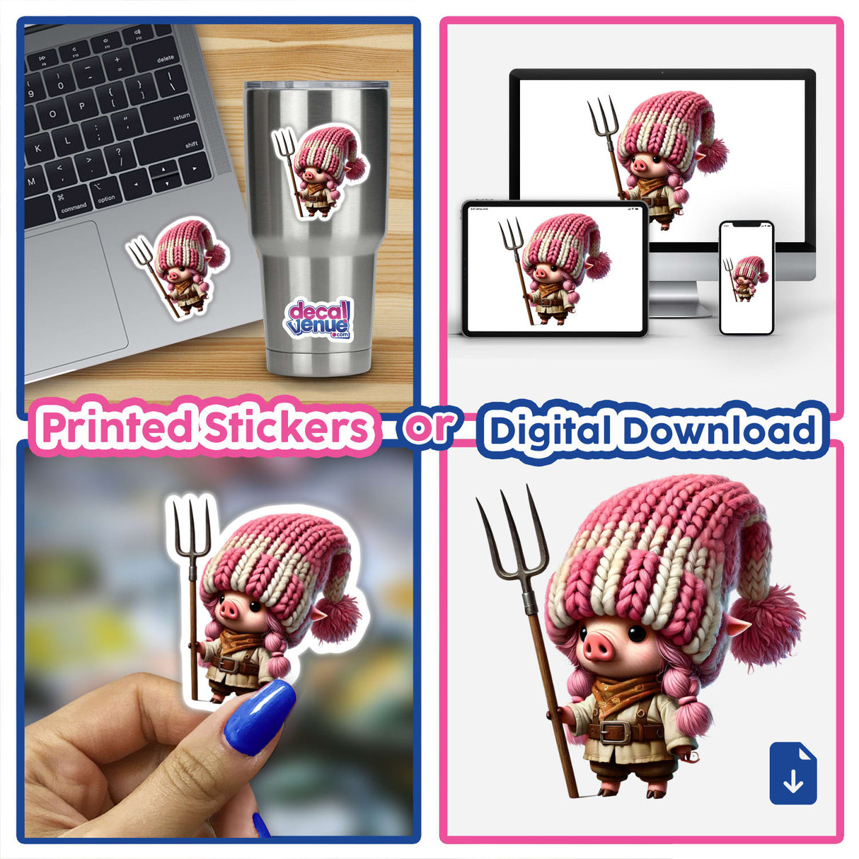 Pig Gnome with Pitchfork