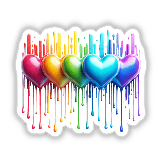Rainbow Hearts Side by Side Pride