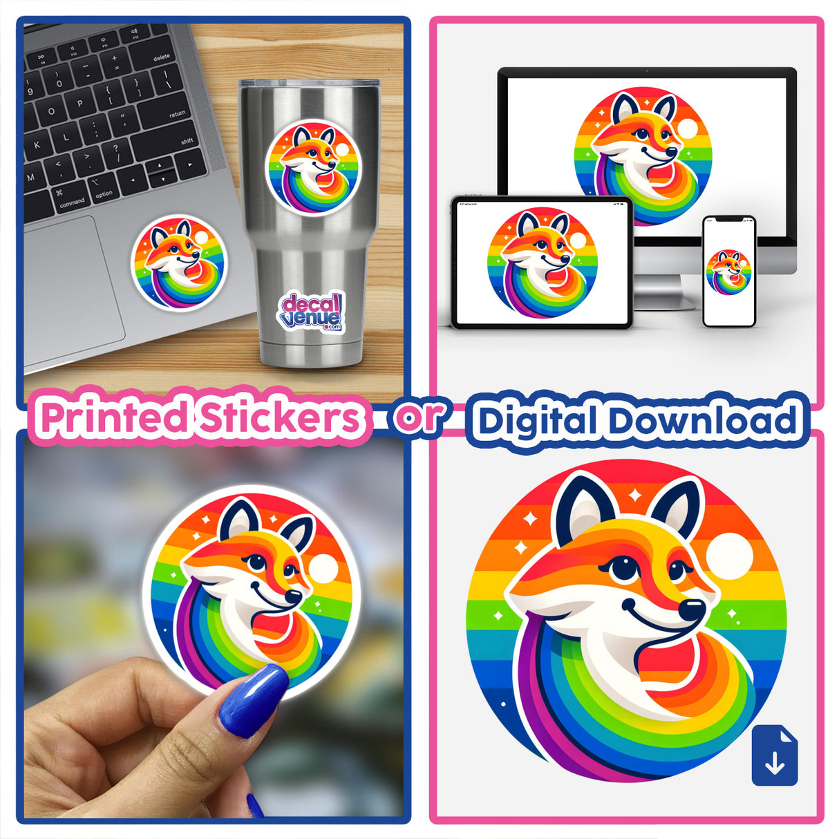 Fox Colorful Rainbow Pride