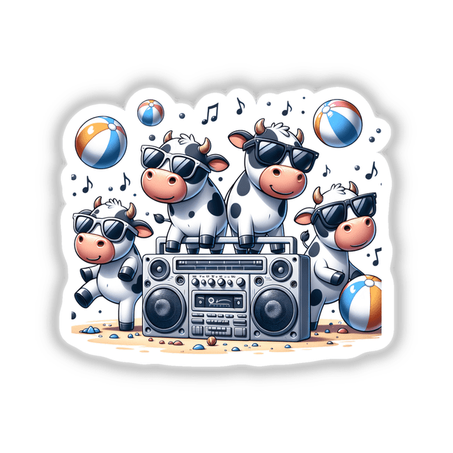 Spotted Cow Beach Party Sunglasses Boombox