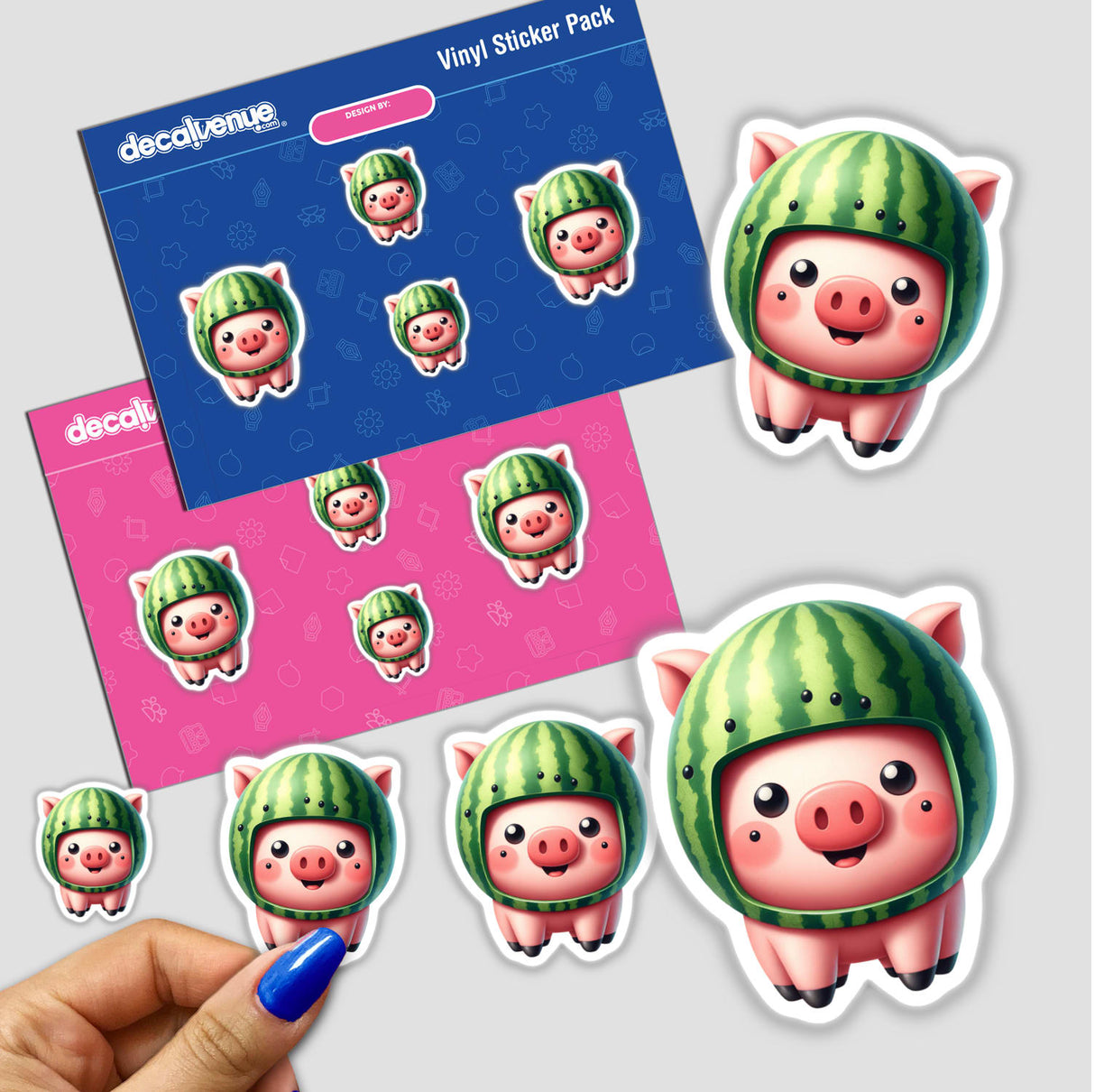 Pig Wearing Watermelon Helmet