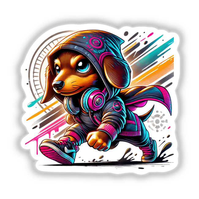 Dachshund Dog Hoodie Urban Vibes