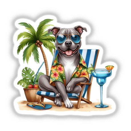 Pitbull Dog Enjoying Beach