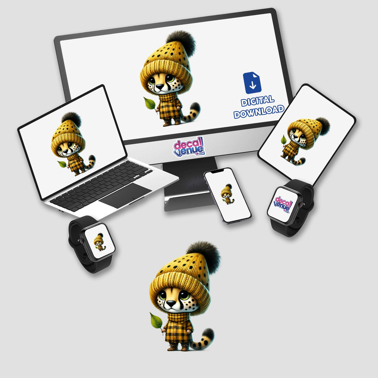 Cheetah Gnome with Leaf