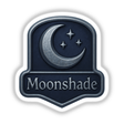 Moonshade – RPG-Style Skill Badge features a detailed silver and indigo night emblem, available as stickers or digital artwork, showcasing intricate design elements typical of Decal Venue's unique offerings.