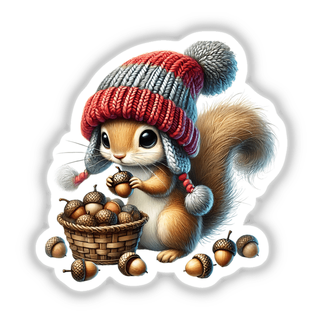Squirrel Gnome Collecting Acorns