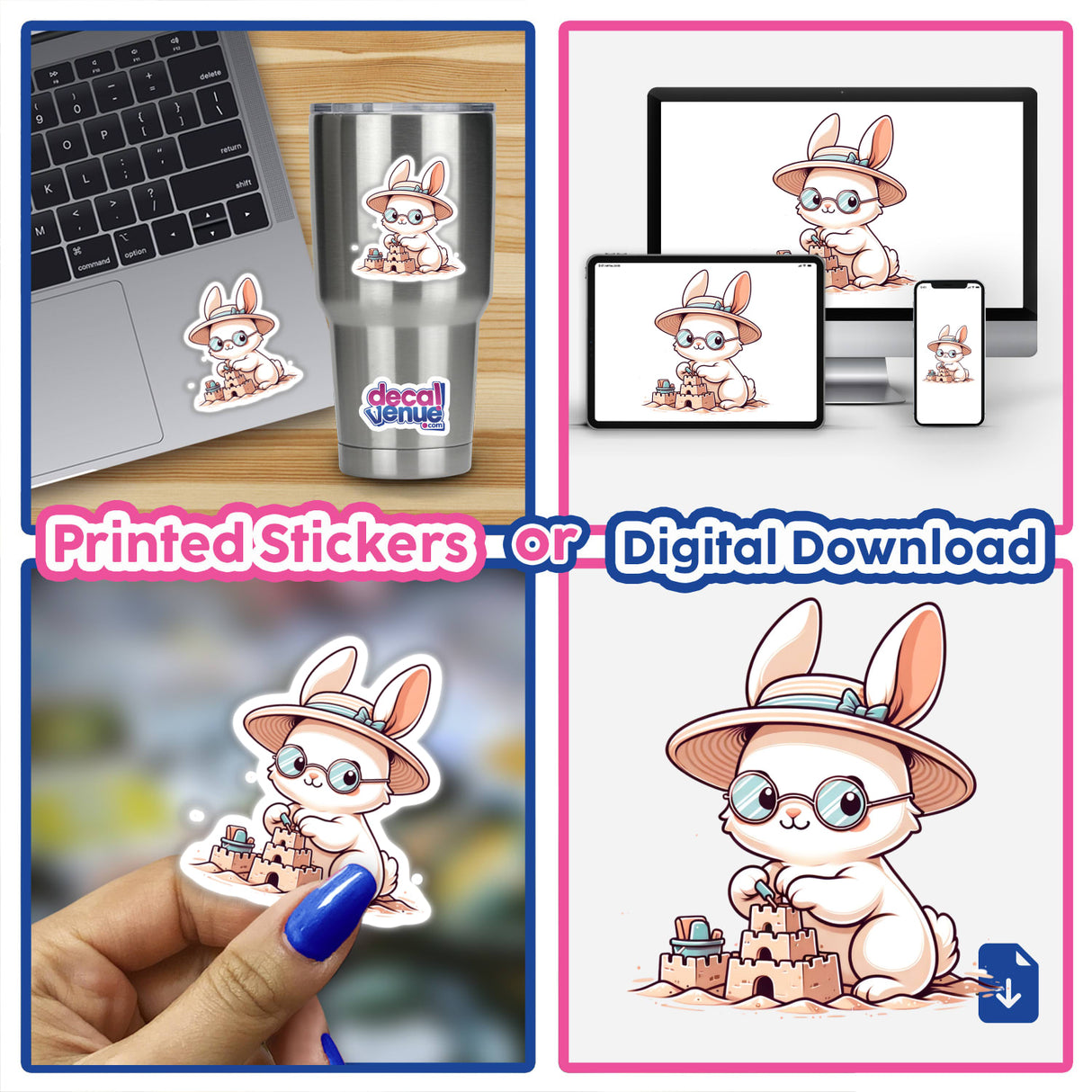 Cute Bunny in Beach Hat