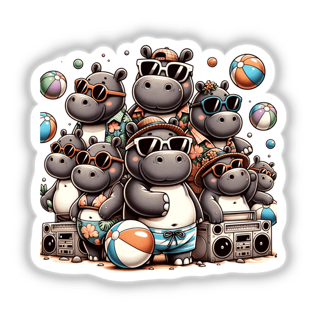Hippo Beach Party Sunglasses Boombox
