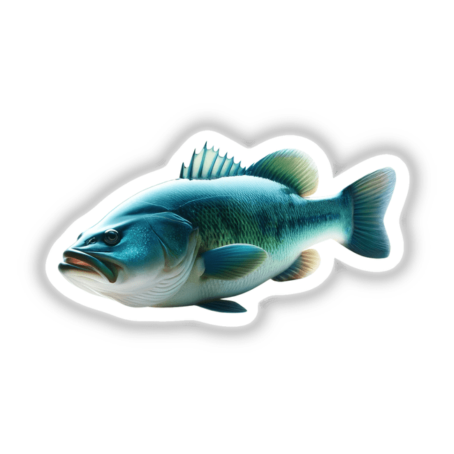 Photographic Bass Fish with Blue-Green Scales