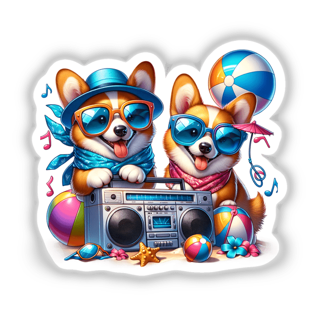 Corgi Dog Summer Beach Party
