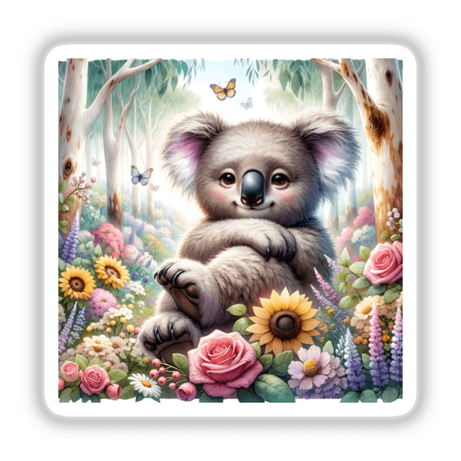 Koala in a Eucalyptus Forest Watercolor Illustration