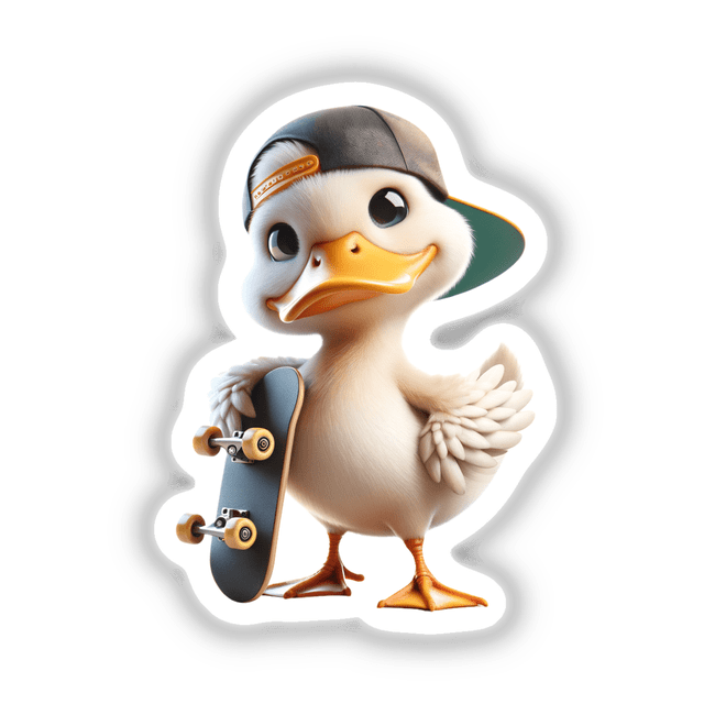 Duck Snapback Hat with Skateboard