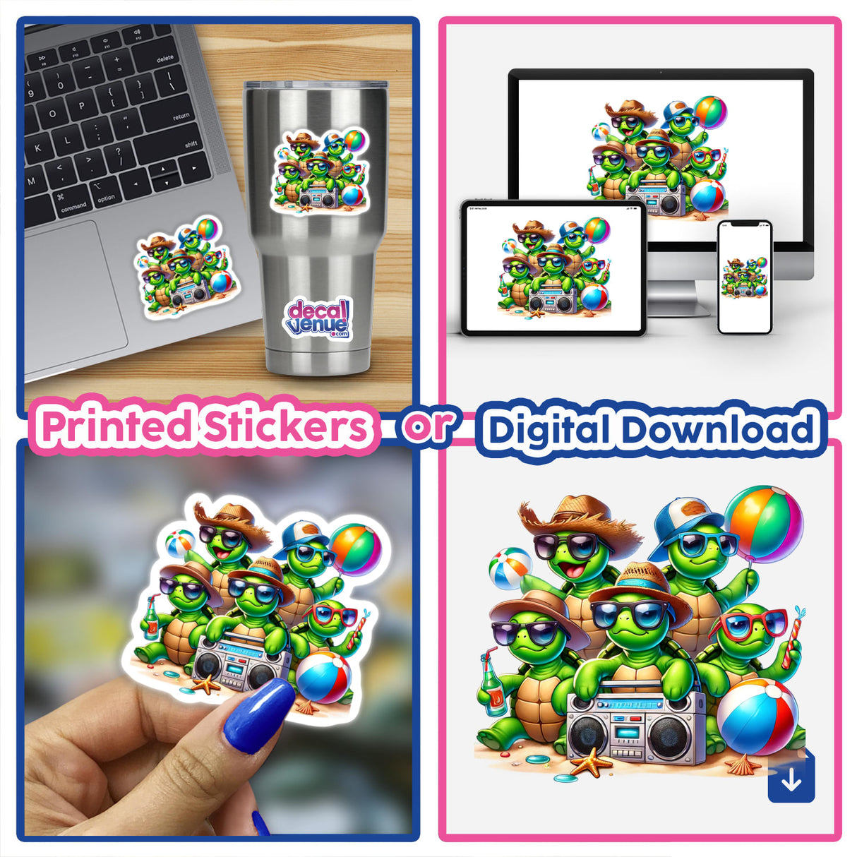 Five Turtles Having a Beach Party