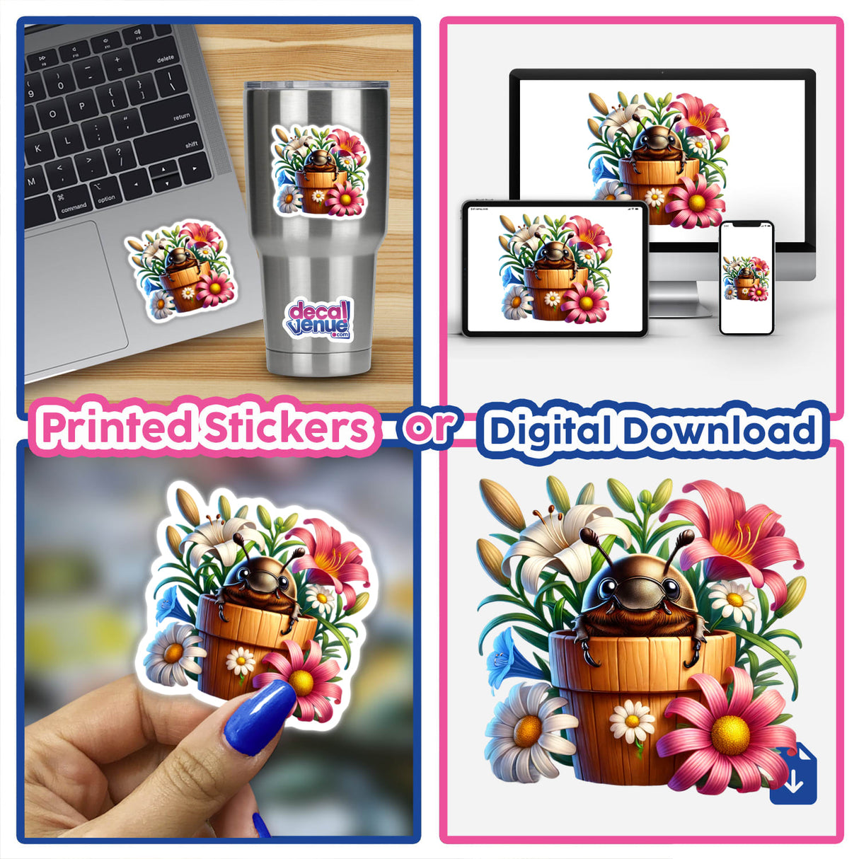 Beetle Peeking Out of Flower Pot