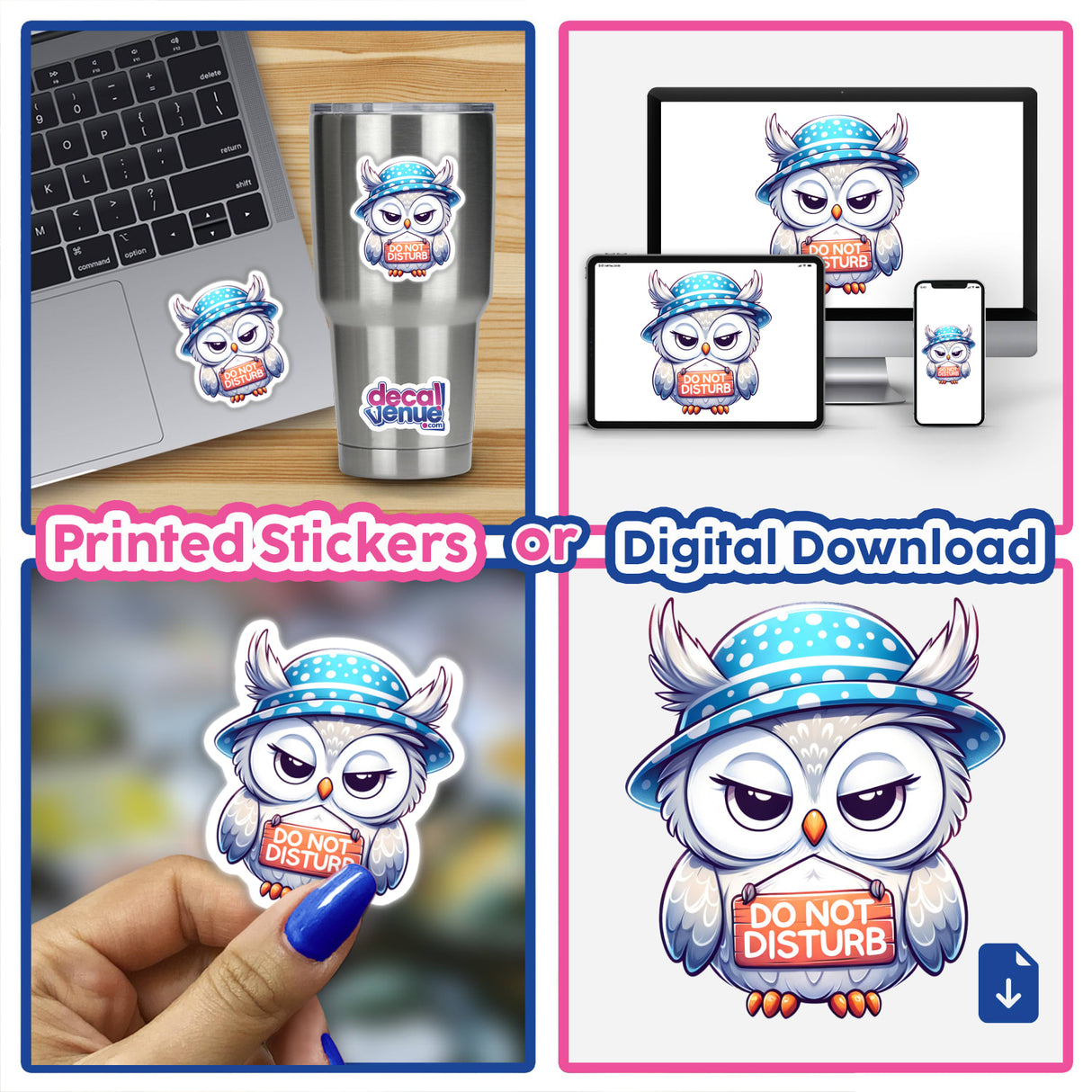 Grumpy Owl Do Not Disturb Sign