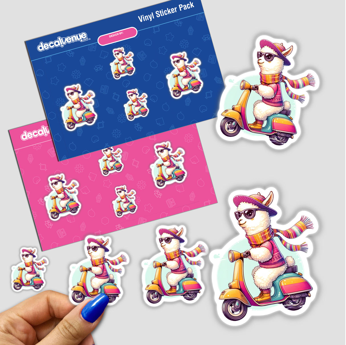 Stylish Llama Riding a Scooter